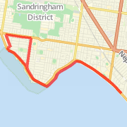 14.87km - Parkdale/via HaydensRd/Balcombe Rd/Black Rock/Parkdale