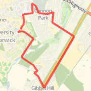 Warwick uni to Kenilworth  road, via canon park, gibbet hill, loop