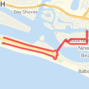 Balbo Pier ferry to Balboa Island to Newport Landing Rest.