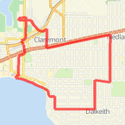 River run via Waratah, Melvista, Dalkeith Rd and back 9.06km