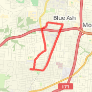 A 5.05 mi run mapped on Mon Aug 06 2012