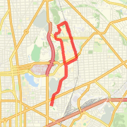 A 6.28 mi run mapped on Thu Aug 09 2012