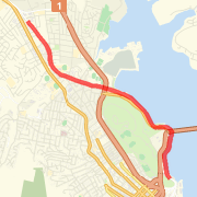 Hobart Bike Track Cenotaph to Derwent park Road