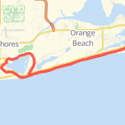 Orange Beach 17.5 mile run, incl. state park loop