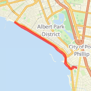 St Kilda along the beach 10km