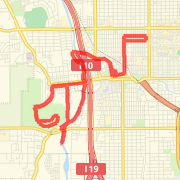 2012 Final route for the TMC Get Moving Tucson A-Mountain Half-Marathon