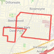 A 5.35 mi Run / Jog mapped on Sun Dec 02 2012