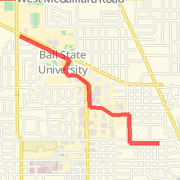 Through Campus, Tillotson out and back