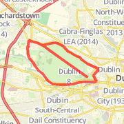 Phoenix Park outside the wall, and then down the main drag and back again Run route image