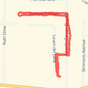 Walked the dog 1.23 mi on 04/12/2013