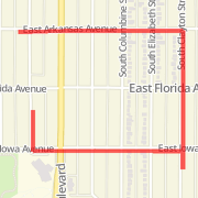 A 1.06 mi Bike Ride mapped on Mon Apr 22 2013