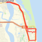 st augustine beach 12 miles Run route image