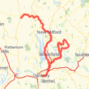 Wingdale - Brookfield - Roxbury - Danbury 07/23-25/2010 Route Bike Ride route image
