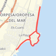 Copy Of Oropesa playa Morro de Goss hasta la Concha, un poco mas lejos Run route image