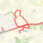 Over Swedesford, neighborhood, church, Chesterfield and back