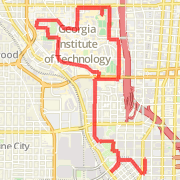 Centennial Park into reverse Georgia Tech pi-mile