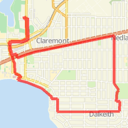 10.44km Claremont Foreshore run via Stirling Rd and Davies Rd