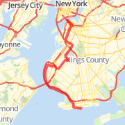 Brooklyn Bridge to Brighton Beach (route plot)