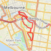 Fed sqaure via the Tan and Fawkner Park