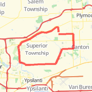 22 mi west