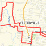 Westerville Downtown 10k Route