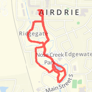 Airdrie Nose Creek Trail Route (on the rainy day)