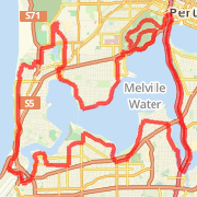 Thursday Fixxie Parcours - Ver 1.0; 63km (via Cottesloe, Mt. Henry, Kings Park loop, Nedlands/Dalkei