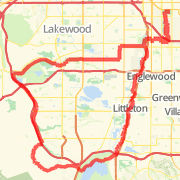 Denver Country Club to Chatfield Res to Ken Caryl back to Denver CC