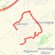 Through the neighborhood, through the woods, and up to the hill