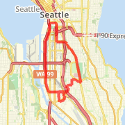 Up to the stadium and back down on the waterfront