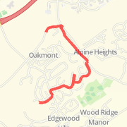 Through the neighborhood, through the woods, and half of the trail