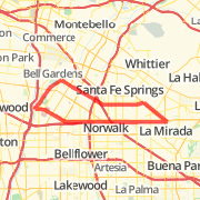 21 miles Downey
