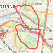 Collins St to Treasury Gardens, the G, the Tan and back
