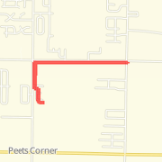 3 miles east