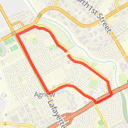 loop down the street, to agnew to lafayette to tasman and back