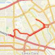 to starbucks at mercado via mission college blvd. and back