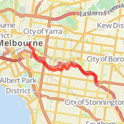 Melbourne - Exhibition St - Yarra Trail - Kooyong and return
