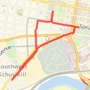 The Walk toz mels, to UPS, then Q'Doba, then back to mels