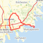 Bike on trail to Fairhaven and Acushnet perry Hill road and Home