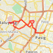 A ride mapped on 05/12/2011: Base(Fabella) to Pasig (stpaul-ultra-canley-ultra-stpaul)