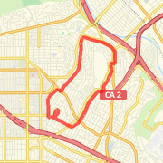 1 lap bellevue park, up hoover to sunset, griffith park, down silverlake blvd