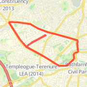 6.6 miles from KCR to walkinstown roundabout and loop