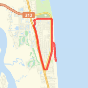 7 MILES FROM RON PARKER WITH BEACH Run route image