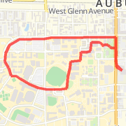 Auburn 2.5 mile loop route