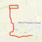 3 m out-and-back, streets/city trails