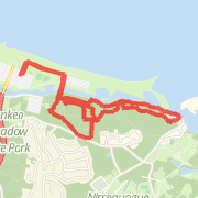 awesome, sunkenMeadow boardwalk tobluff park via greenbelt to old dock to field4 via beach upcardiac