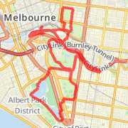 22km Melbourne Marathon City Training Route 4/8/07