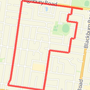 Simons Run Growing up in Melbourne roughly 4.7-5kms Run route image