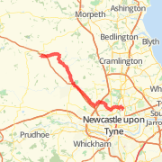 25.65 km General Road Cycling in Newcastle upon Tyne on 24 Mar 2012 12:55