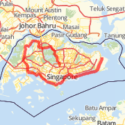 Island Loop 105km (Mandai - Kranji - CBD - ECP service rd - Changi Coast rd) Bike Ride route image